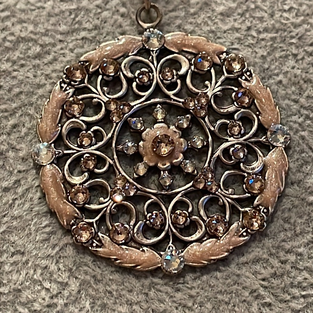 Ann Koplik Pendants Necklace disc Alessia Classic Rose Necklace